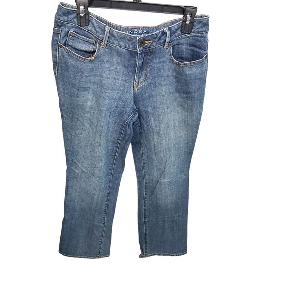 Sonoma Womens Size 4 Blue Solid Bootcut Jeans - Picture 1 of 9